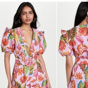 farm rio lilac beaks and bananas romper